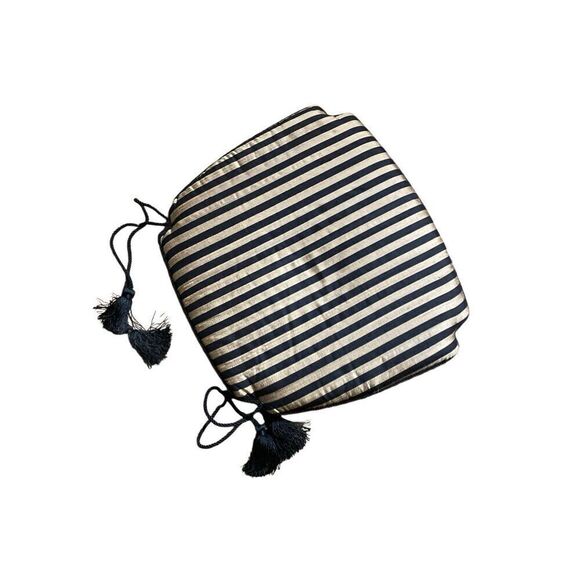 Silk Striped Cushion with Ties Chair Seat Custom Made - Picture 2 of 4